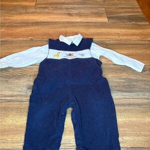 Blue Baby Overalls with White Shirt